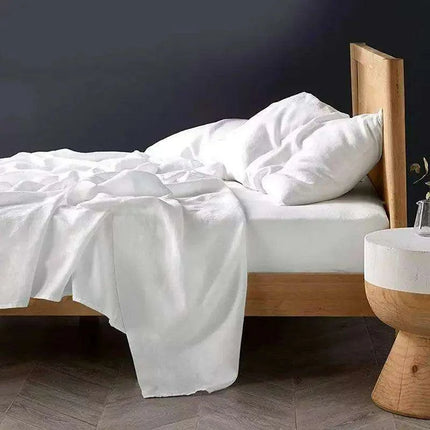 Luxe 3-Piece Washed Linen Bedding Set with 2 Pillowcases for Farmhouse Elegance - Très Elite