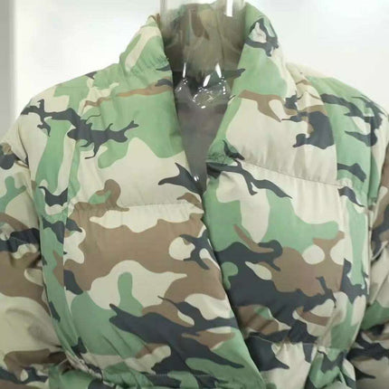 Luxe Camouflage Knit Jacket with Stylish Cuffs for Autumn/Winter Elegance - Très Elite