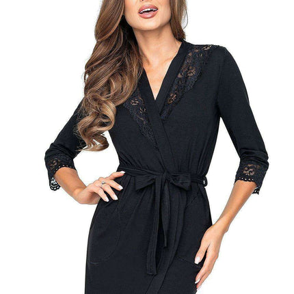 Luxe Floral Lace Viscose Lounge Robe - Très Elite