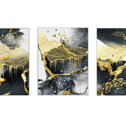 Luxe Golden Marble Canvas Art: Elevate Your Contemporary Home Aesthetic - Très Elite