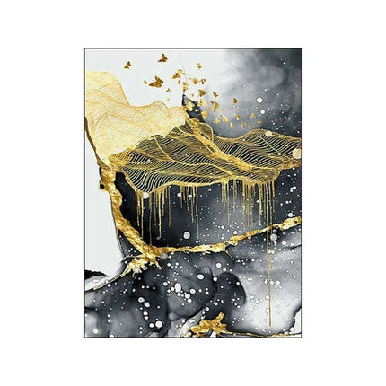 Luxe Golden Marble Canvas Art: Elevate Your Contemporary Home Aesthetic - Très Elite