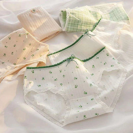 Luxe Lace Cotton Briefs Set - 5-Pack Women's Breathable Underwear in M-2XL Sizes - Très Elite