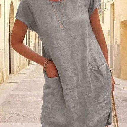 Luxe Linen Summer Dress with Functional Pockets - Très Elite