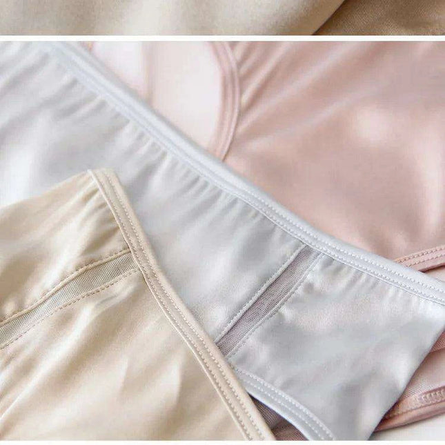 Luxe Mulberry Silk Lace-Trimmed Mid Rise Briefs for Women