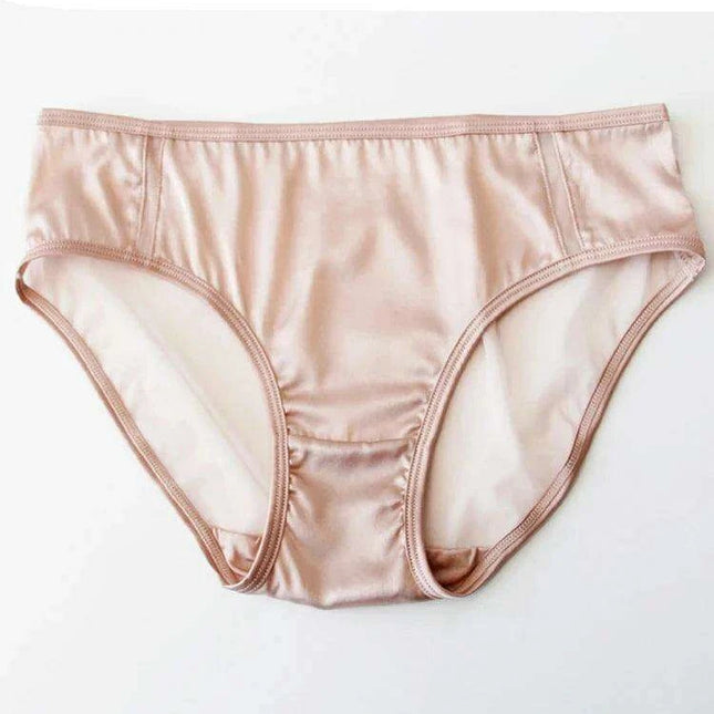 Luxe Mulberry Silk Lace-Trimmed Mid Rise Briefs for Women