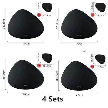 Luxe PU Leather Dining Ensemble - Chic Tableware Collection..