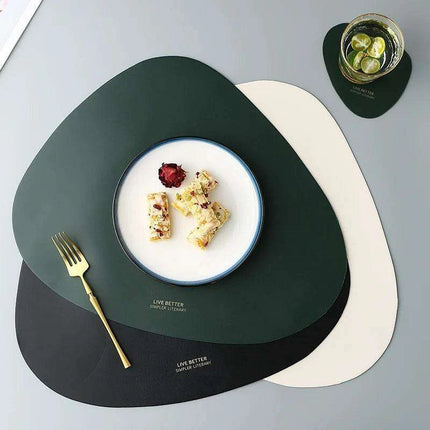 Luxe PU Leather Dining Ensemble - Chic Tableware Collection - Très Elite