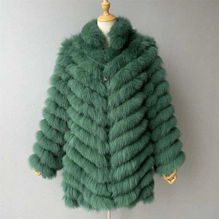 Luxe Reversible Fox Fur Cardigan with Silk Silk Lining - Très Elite