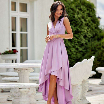 Luxe Satin A-Line Evening Dress - Très Elite
