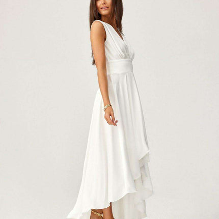 Luxe Satin A-Line Evening Dress - Très Elite