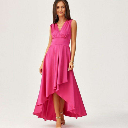 Luxe Satin A-Line Evening Dress - Très Elite