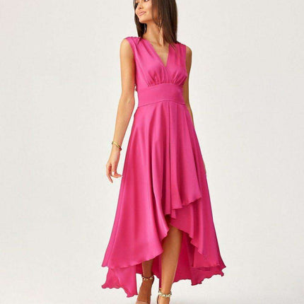 Luxe Satin A-Line Evening Dress - Très Elite