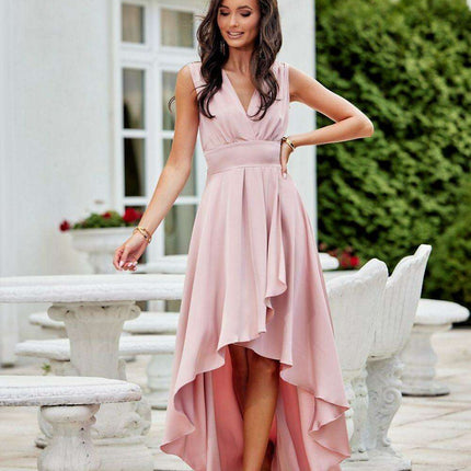 Luxe Satin A-Line Evening Dress - Très Elite