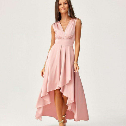 Luxe Satin A-Line Evening Dress - Très Elite