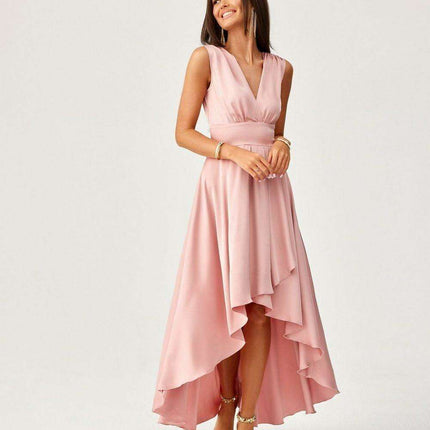 Luxe Satin A-Line Evening Dress - Très Elite