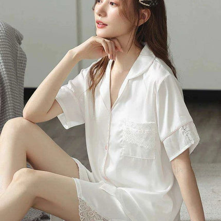 Luxe Satin Lace Pajama Set - Stylish Nightwear for Women - Très Elite