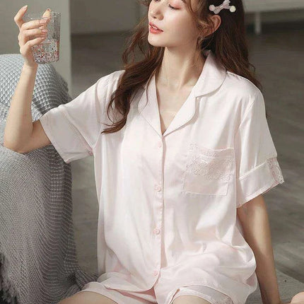 Luxe Satin Lace Pajama Set - Stylish Nightwear for Women - Très Elite