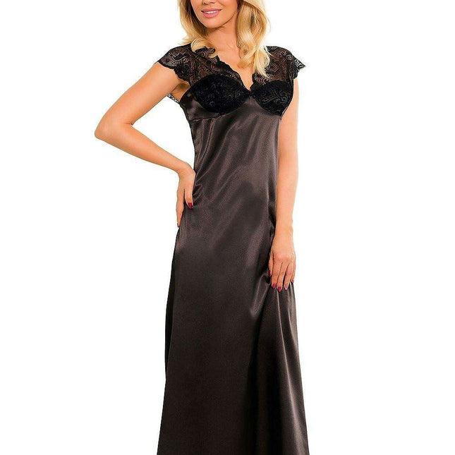 Luxe Satin Lace-Trimmed Slip Dress for Women by Mactan