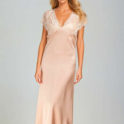 Luxe Satin Lace-Trimmed Slip Dress for Women by Mactan - Très Elite