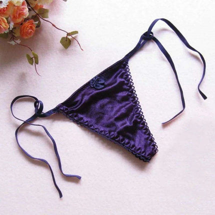 Luxe Silk Lace Thong G-String for Women - Stylish Low Rise Intimate Wear - Très Elite