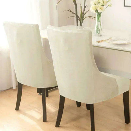 Luxe Stretch Velvet Slipcovers for High-Back Sloping Arm Chairs - Elegant Furniture Protection for Home and Events - Très Elite