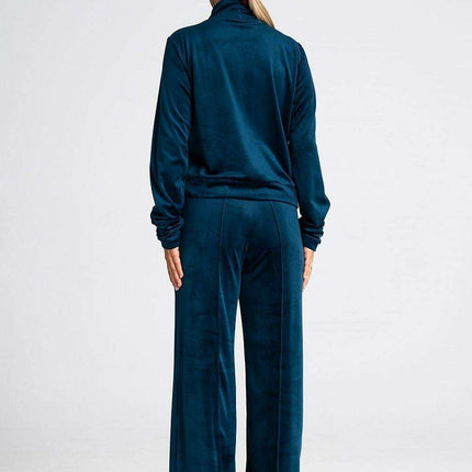 Luxe Velour Bell-Bottom Athleisure Trousers - Très Elite