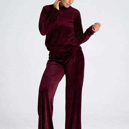 Luxe Velour Bell-Bottom Athleisure Trousers - Très Elite