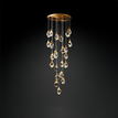 23 Head: ∅ 23.6″ x H 118″ / Dia 60cm x H 300cm / Gold + Clear / Warm Light (3000K)