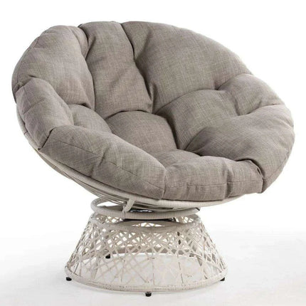 Luxurious 360° Swivel Wicker Papasan Chair with Plush Cushion and Metal Frame - Très Elite