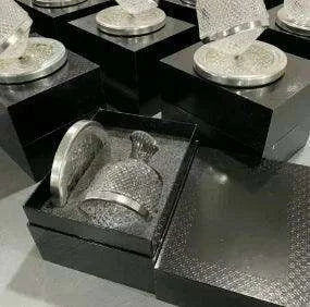 Luxurious Artisan Gyroscope Wine Decanter Set with Premium Red Wine and Elegant Crystal Glassware