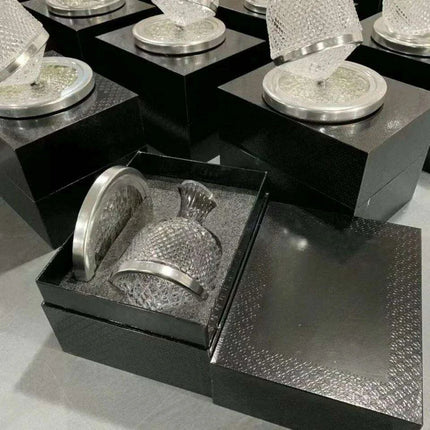 Luxurious Artisan Gyroscope Wine Decanter Set with Premium Red Wine and Elegant Crystal Glassware - Très Elite