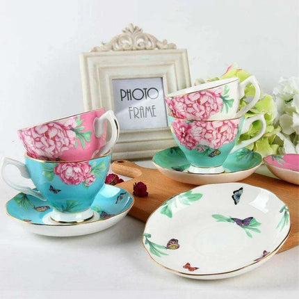Luxurious Black Floral Porcelain Tea Set for Elegant Gatherings - Très Elite