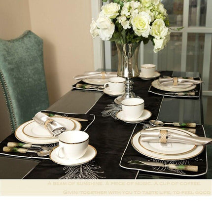 Luxurious Botanical Elegance Gold Fine Bone China Dining Set - Très Elite