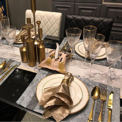 Luxurious Botanical Elegance Gold Fine Bone China Dining Set - Très Elite