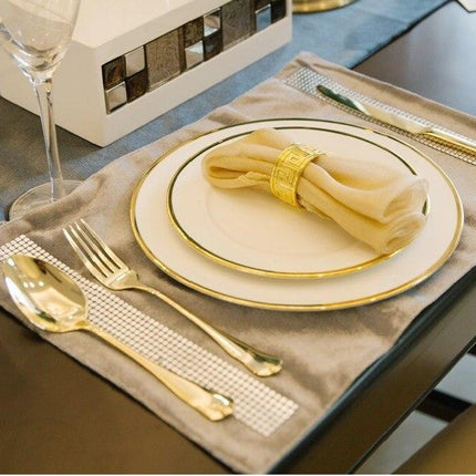 Luxurious Botanical Elegance Gold Fine Bone China Dining Set - Très Elite