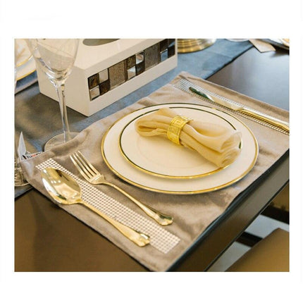 Luxurious Botanical Elegance Gold Fine Bone China Dining Set - Très Elite