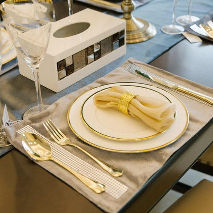 Luxurious Botanical Elegance Gold Fine Bone China Dining Set - Très Elite