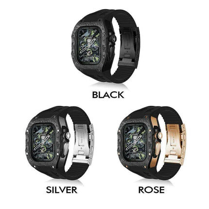 Luxurious Carbon Fiber Upgrade Set for Apple Watch: Elevate Your Style and Protection - Très Elite