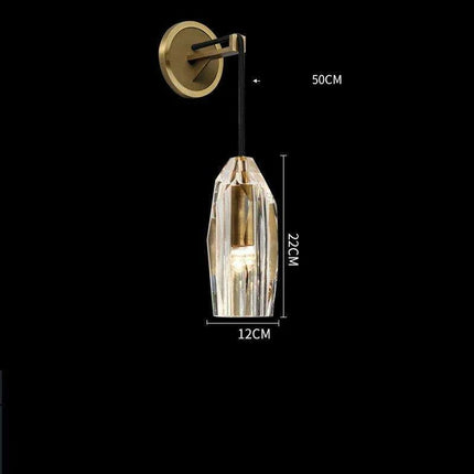 Luxurious Copper Finish Crystal Water Droplet LED Wall Light - Nordic Modern Design..