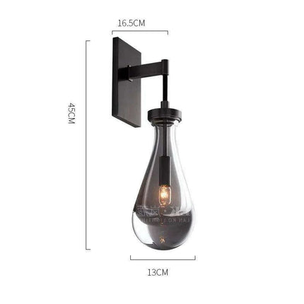 Luxurious Copper Finish Crystal Water Droplet LED Wall Light - Nordic Modern Design..