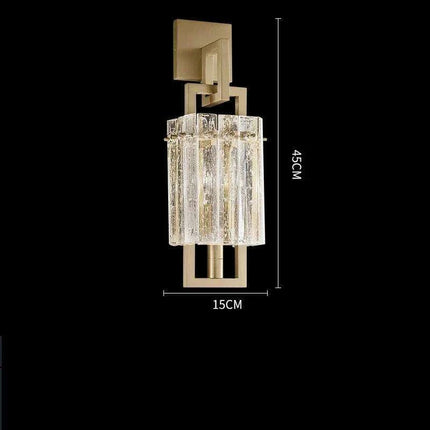 Luxurious Copper Finish Crystal Water Droplet LED Wall Light - Nordic Modern Design..