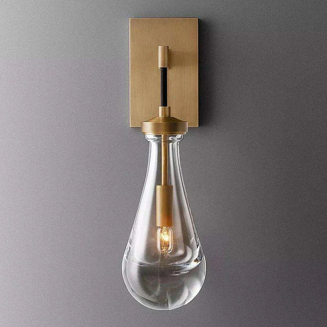 Luxurious Copper Finish Crystal Water Droplet LED Wall Light - Nordic Modern Design- Très Elite- Très Elite