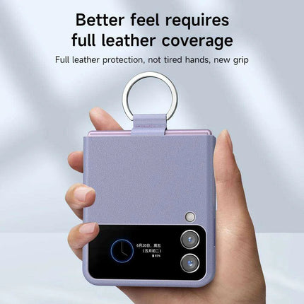Luxurious Cowhide Leather Wallet Case with Lanyard for Samsung Galaxy Z Flip 3 - Premium Quality Design - Très Elite