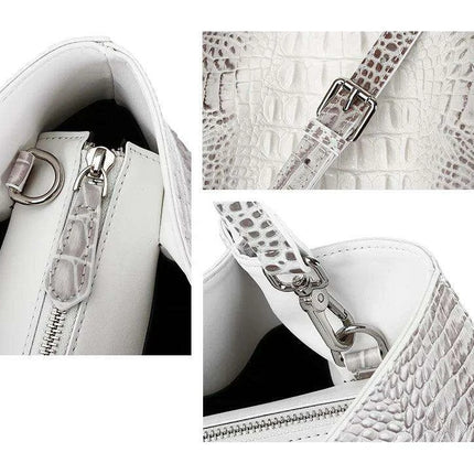 Luxurious Crocodile Pattern Leather Handbag for Stylish Women - Très Elite