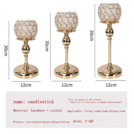 Luxurious Crystal and Metal Glass Tealight Candle Holder for Special Events..