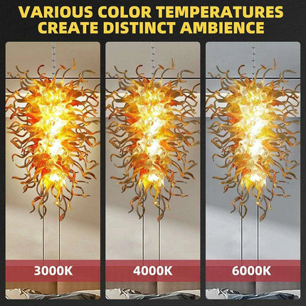 Luxurious Customizable LED Glass Chandelier for Sophisticated Interiors- Très Elite- Très Elite