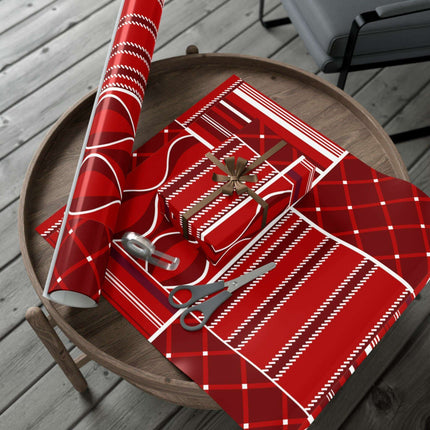 Luxurious Customizable Red Holiday Gift Wrap Set - Elevate Your Present Experience