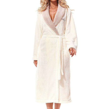 Luxurious Embroidered Women's Robe with Comfortable Pockets and Adjustable Tie - Très Elite