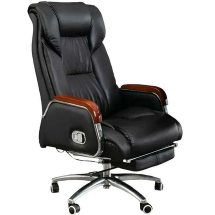 Luxurious Ergonomic Leather Executive Chair with Contemporary Aluminium Base - Très Elite