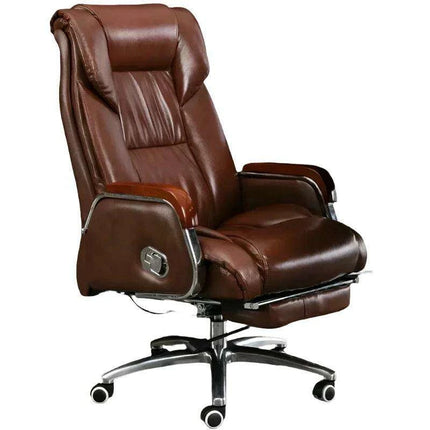 Luxurious Ergonomic Leather Executive Chair with Contemporary Aluminium Base..